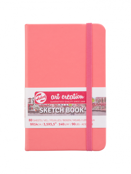 Libreta Sketchbook Art Creation Rojo Coral 140gr 80 Hojas