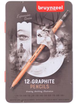 Lápices Grafito Bruynzeel Expression Caja 12 Gradaciones 60311012