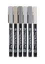 Marcadores Sakura Koi Brush Pen Set 6 Grises XBR-6