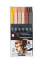 Marcadores Sakura Koi Brush Pen Set 6 Retrato XBR-6C