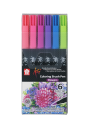 Marcadores Sakura Koi Brush Pen Set 6 Flores XBR-6E