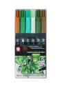 Marcadores Sakura Koi Brush Pen Set 6 Naturaleza XBR-6D