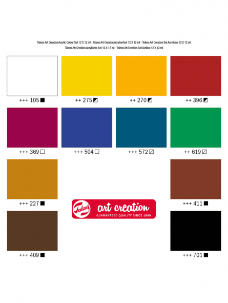 Acrílicos Art Creation Set 12 Colores 12ml 9021712M