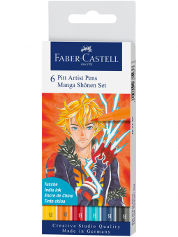 Marcadores Pitt Artist Pen Faber Castell Set 6 Manga Shonen B FC167157