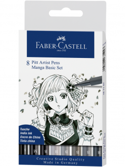 Marcadores Pitt Artist Pen Faber Castell Set Manga Básico 8 FC167107
