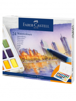 Acuarela en Pastillas Faber Castell Set 24 Colores FC169724