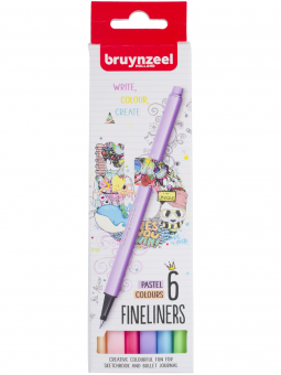 Marcadores Punta Fina Bruynzeel Set 6 Colores Pastel 60241206