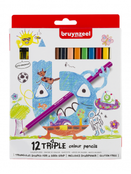 Lápices de Colores Kids Triangulares Bruynzeel 12 Colores 60119012