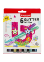 Marcadores Felt-Tip Niños Glitter Bruynzeel Set 6 Colores 60126006