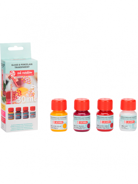 Pintura Para Porcelana y Vidrio Opaca Art Creation Set 4 Tonos Botánicos  30ml