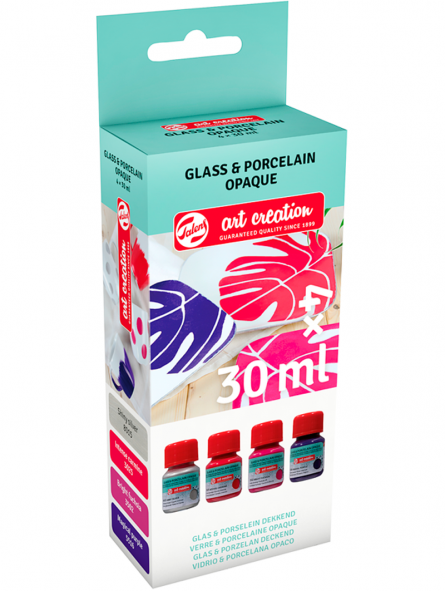 Pintura Para Porcelana y Vidrio Opaca Art Creation Set 4 Tonos Florales 30ml