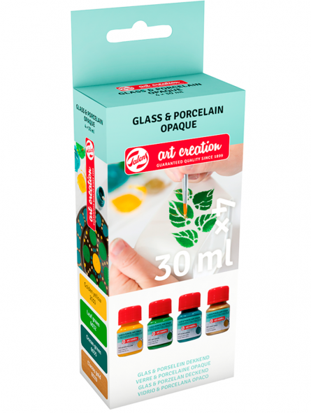 Pintura Para Porcelana y Vidrio Opaca Art Creation Set 4 Tonos Botánicos  30ml