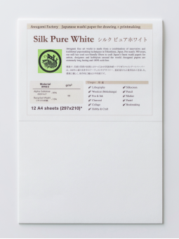Papel Washi Dibujo Y Grabado Silk Pure White Awagami 68gr A4 AW8429811
