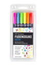 Marcador Fudenosuke Tombow Set 6 Neon TB56437