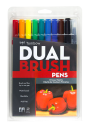 Marcadores Tombow Dual Brush Set 10 Colores Primarios TB56167