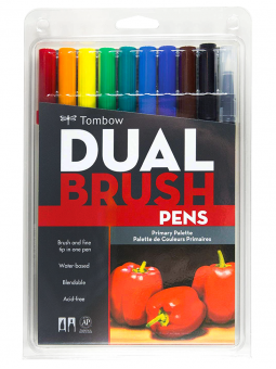 Marcadores Tombow Dual Brush Set 10 Colores Primarios TB56167