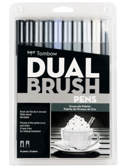 Marcadores Tombow Dual Brush Set 10 Escala Grises TB56171
