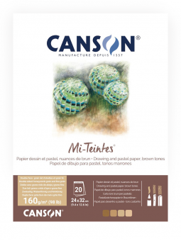 Block Pastel Canson Mi-Teintes 4 Tonos Tierra 160gr 32x41cm 20 Hojas 31032P002