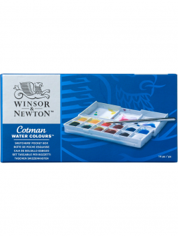 Acuarela en Pastillas Cotman Winsor & Newton Set 12 Pocket (Medias pastillas) 390640