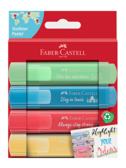 Destacadores Faber Castell Set 4 colores Pastel FC254625
