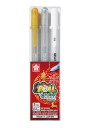 Lápices Gel Gelly Roll Sakura Set 3 Blanco, Dorado y Plateado XPGB-3CH2