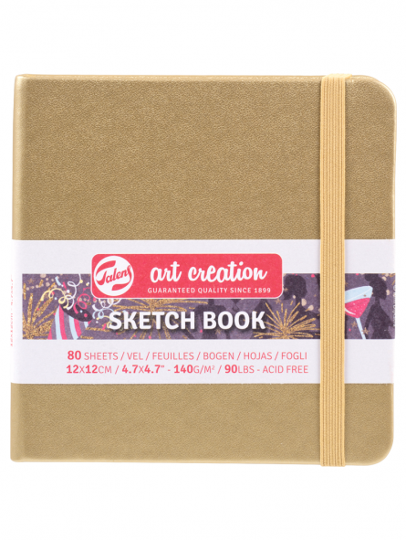 Libreta Sketchbook Art Creation Dorada 140gr 80 Hojas