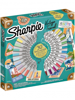 Marcadores Permanentes Sharpie Pack Ruleta Vintage Travel 30 Colores Edición Limitada 2152177