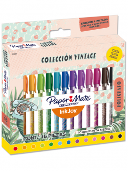 Lápices Pasta Inkjoy Paper Mate Colección Vintage 1.0mm 16 Colores 2152223