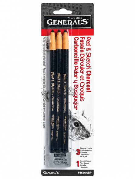 Set De 3 Lapices De Carboncillo De Grafito Para Dibujo