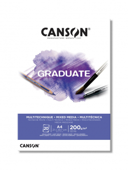 Block Técnica Mixta Canson Graduate A4 200gr 20 Hojas C400110377