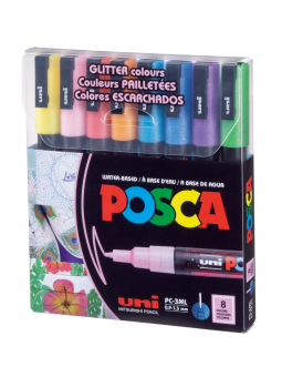 Marcadores Posca 3M Set 8 Colores Glitter 186555