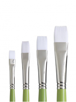 Pincel Técnica Mixta Snap Princeton Sintético Blanco - Plano Corto (Bright)