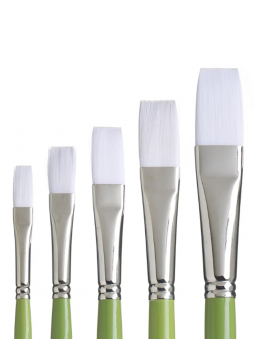 Pincel Técnica Mixta Snap Princeton Sintético Blanco - Plano (Flat)