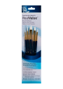 Pinceles Princeton RealValue Mango Corto Azul Pelo Sintético Taklon Blanco Set 5 9136