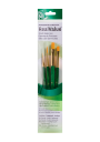 Pinceles Princeton RealValue Mango Corto Verde Pelo Sintético Taklon Dorado Set 4 (2) 9116