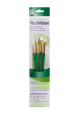 Pinceles Princeton RealValue Mango Corto Verde Pelo Sintético Taklon Blanco Set 4 9117