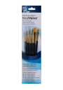 Pinceles Princeton RealValue Mango Corto Azul Pelo Sintético Taklon Dorado Set 5 9139