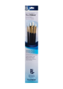 Pinceles Princeton RealValue Mango Largo Azul Pelo Sintético Taklon Blanco Set 4 9130