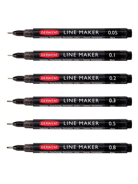 Derwent Line Makers - Assorted Colors, Set of 6