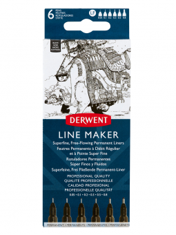 Tiralíneas Derwent Line Maker Set 6 Negros 2305559