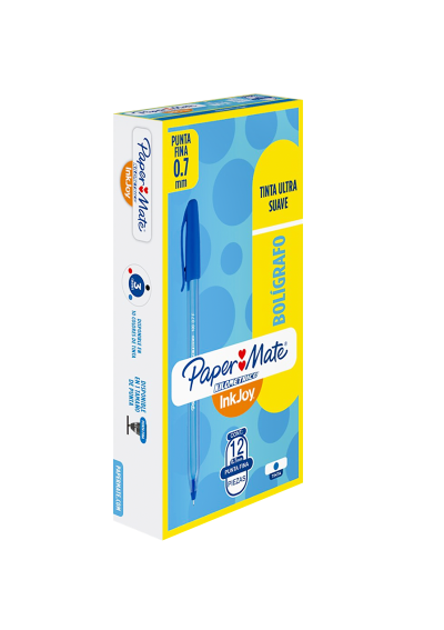 Lápices Pasta Inkjoy Paper Mate Punta Fina 0.7mm Caja 12 Unidades