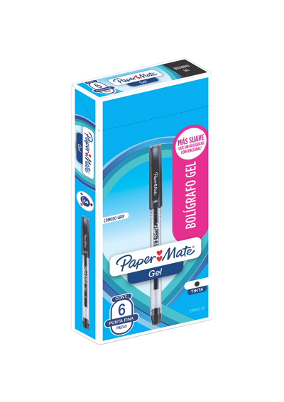 Lápices Gel Paper Mate Punta Fina 0.6mm Caja 6 Unidades Negro 2066236