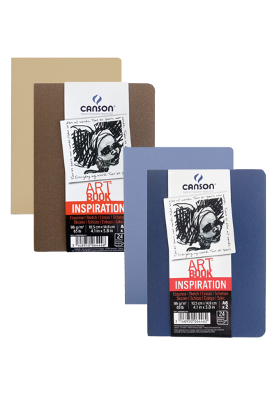 Libretas Art Book Inspiration Canson A6 96gr 24 Hojas Pack 2 Unidades Colores Variados