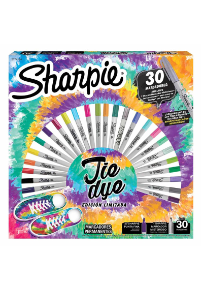 Marcadores Permanentes Sharpie Pack Ruleta 30 Colores Tie-Dye 2174194