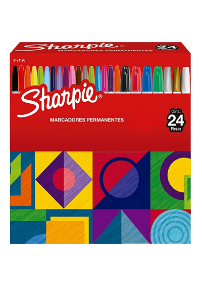 Marcadores Permanentes Sharpie Set 24 Colores Puntas Surtidas 2174196
