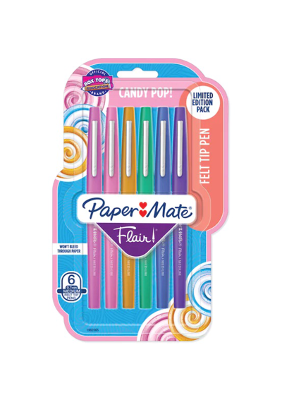 Marcadores Paper Mate Flair Candy Pop! Punta Media Set 6 Colores 1986730