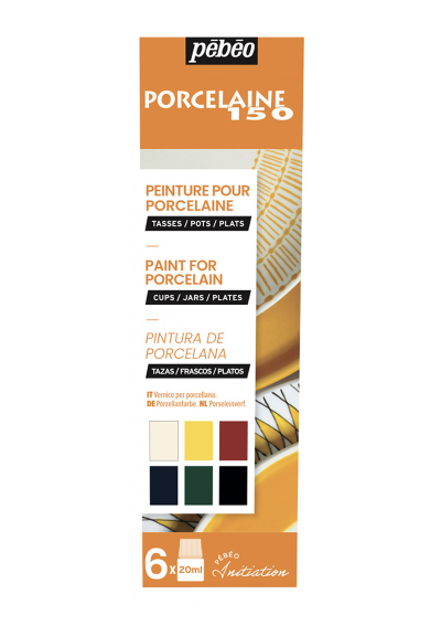 Pintura Porcelaine 150 Pebeo Set 6 x 20ml Iniciación N°1 756471
