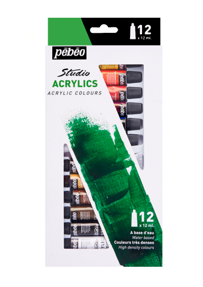 Acrílico Pebeo Studio Set 12 Colores 12ml 668700