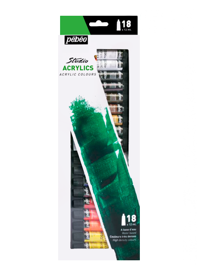 Acrílico Pebeo Studio Set 18 Colores 12ml 668710