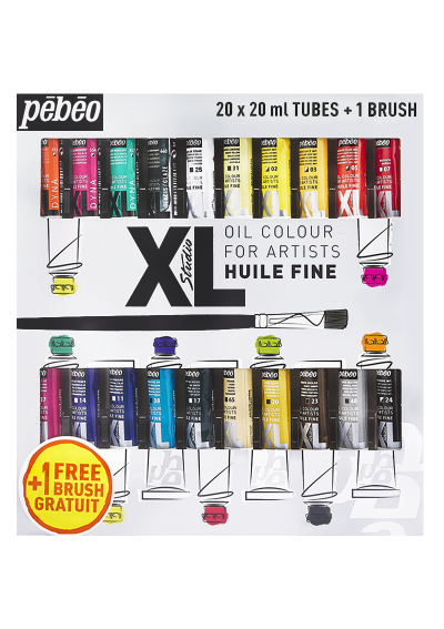 Óleo Pebeo XL Studio Set 20 Colores 20ml + Pincel 920221